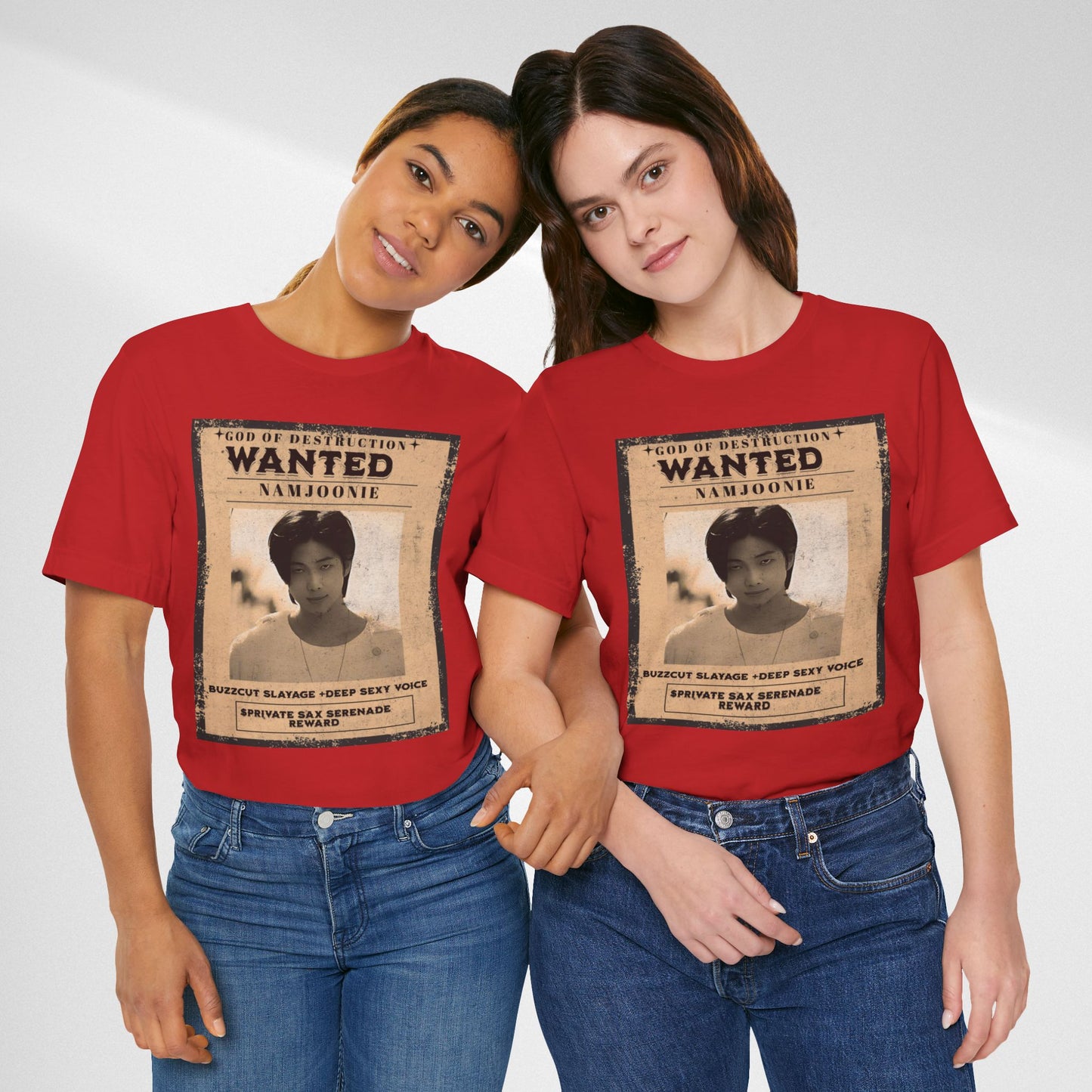 T-Shirt — Vintage 'Wanted: Namjoonie' Photo Tee (K-Pop Fan Poster Style)