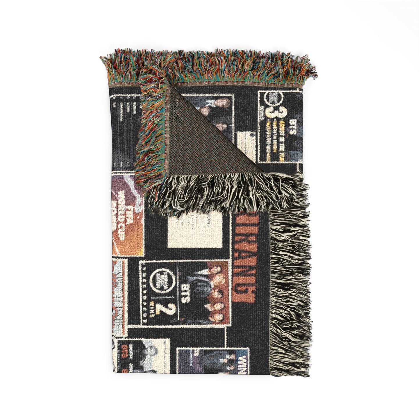 BTS Collage Woven Blanket — K‑Pop Fan Throw for Bedroom & Living Room