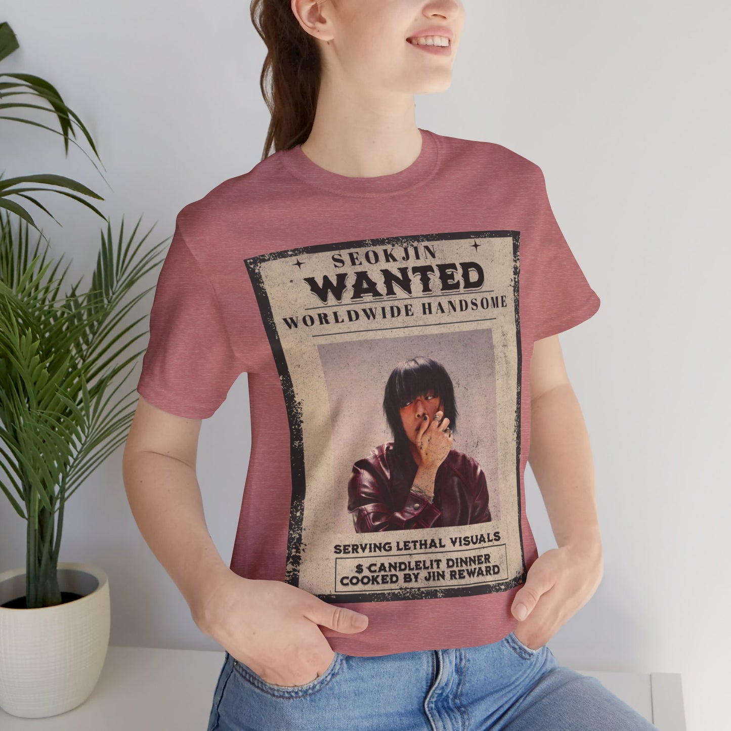 T-Shirt — 'Seokjin Wanted: Worldwide Handsome' Vintage Poster Tee