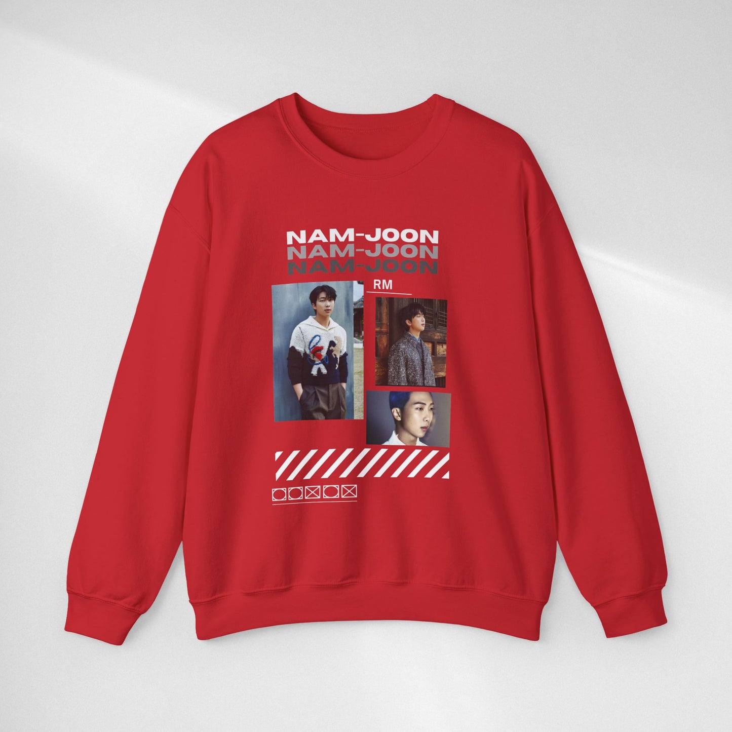 Photo Collage Crewneck Sweatshirt — "Nam-Joon" Graphic Pullover