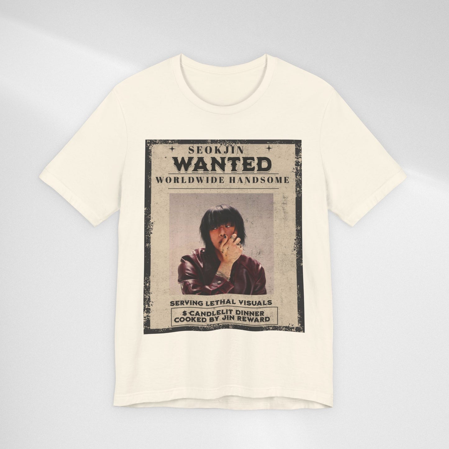 T-Shirt — 'Seokjin Wanted: Worldwide Handsome' Vintage Poster Tee
