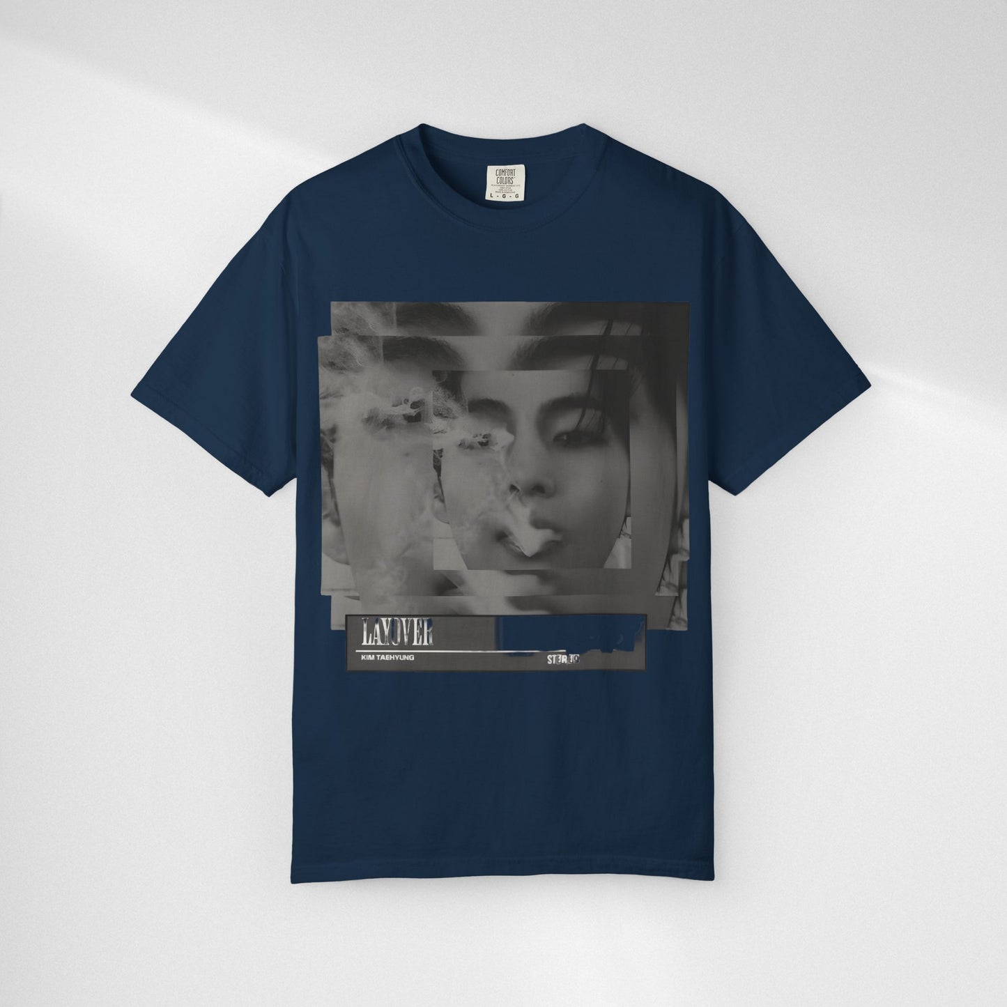 V Graphic Tee — Noir Glitch Portrait T-Shirt