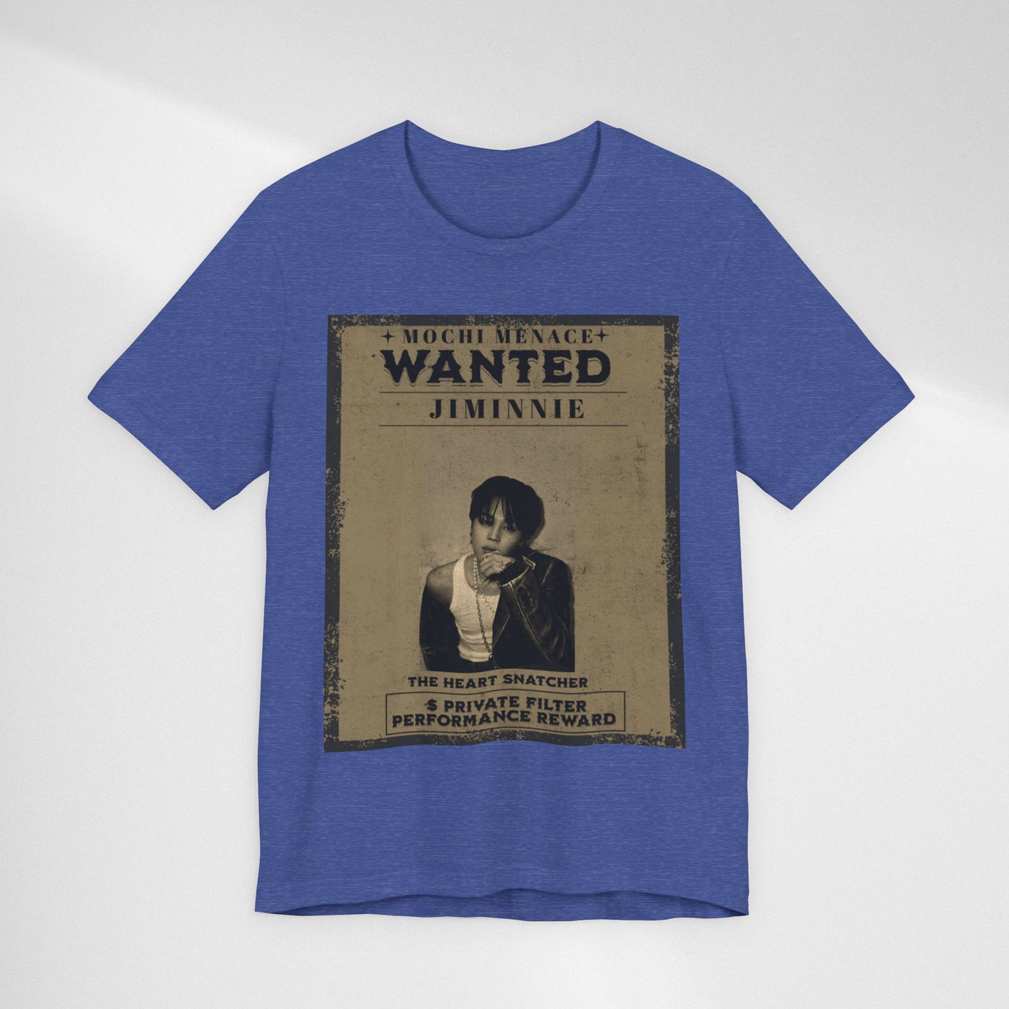 JIMIN Wanted Poster Graphic Tee — 'Mischief Menace' Vintage Style