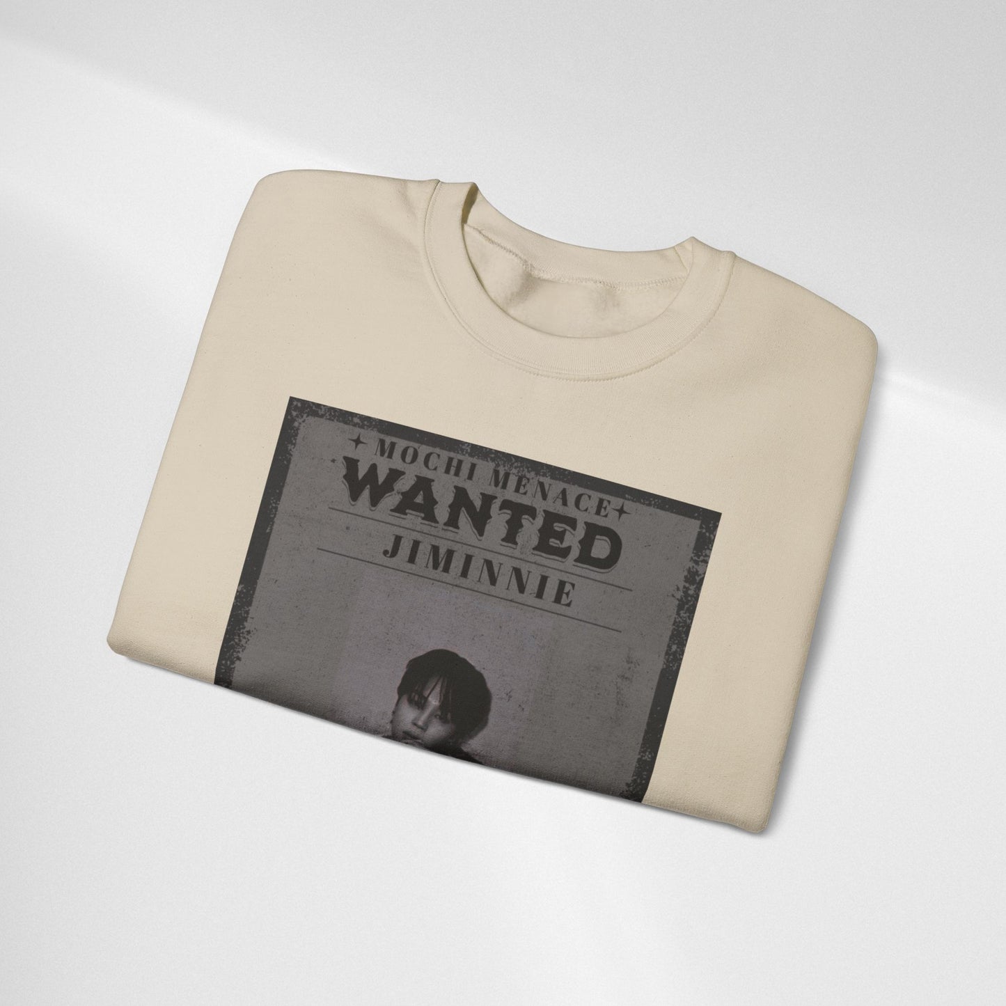 Wanted Poster Crewneck Sweatshirt – 'Wanted Jiminie' Vintage K-Pop Graphic