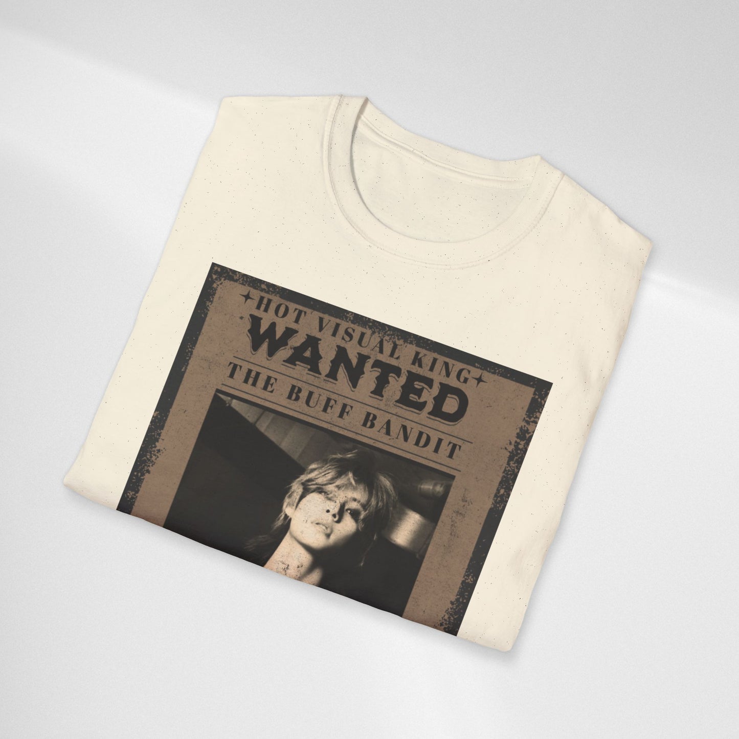 Wanted V Poster Graphic T-Shirt — "The Ruff Bandit" Vintage Western Mugshot Tee