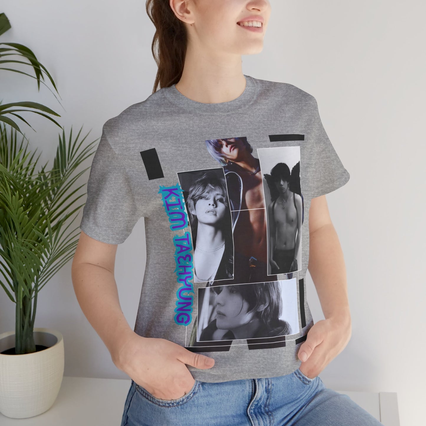 TAE Photo Collage Graphic Tee — Retro Black & White Portraits