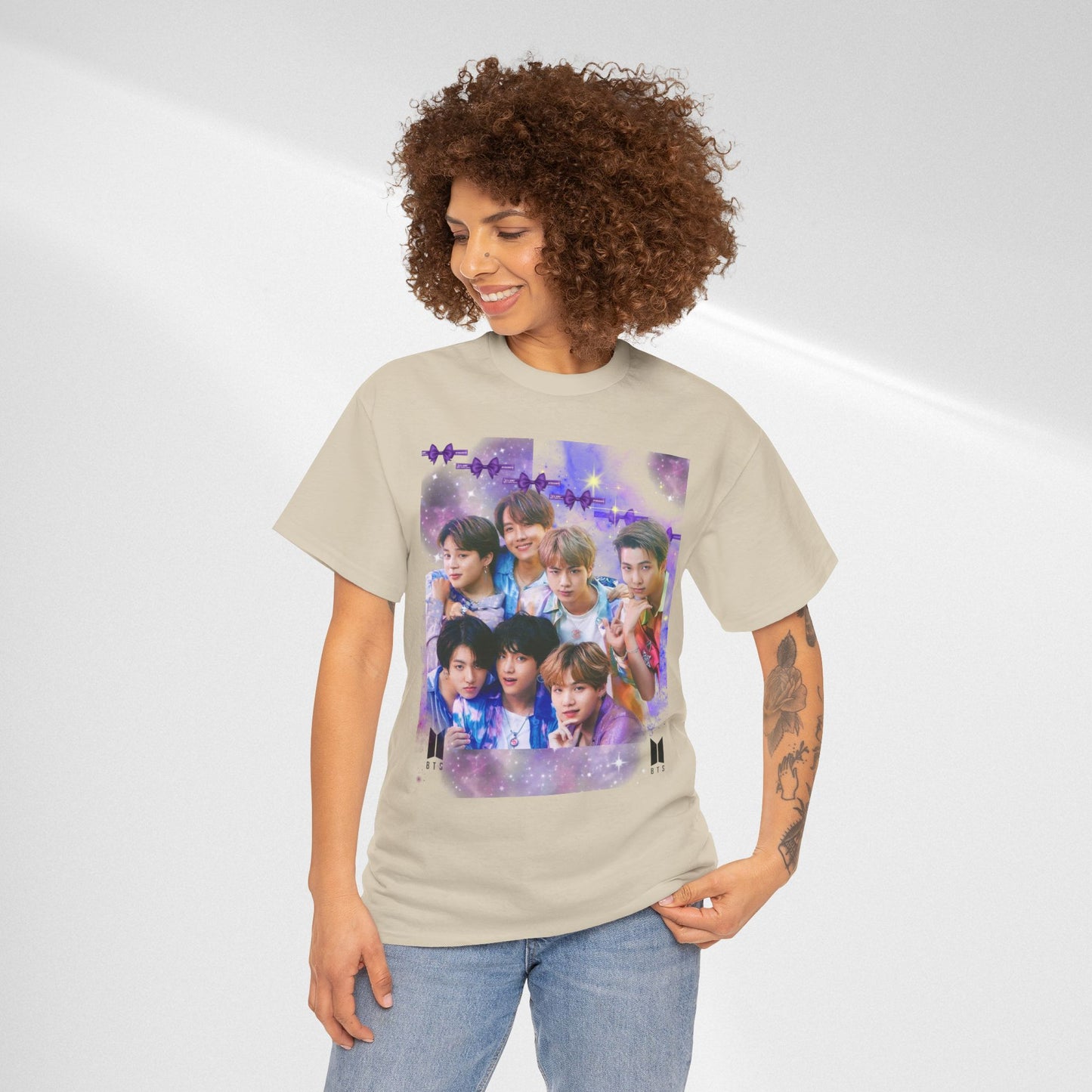 BTS Collage Tee — Purple Dream Photo Graphic T-Shirt