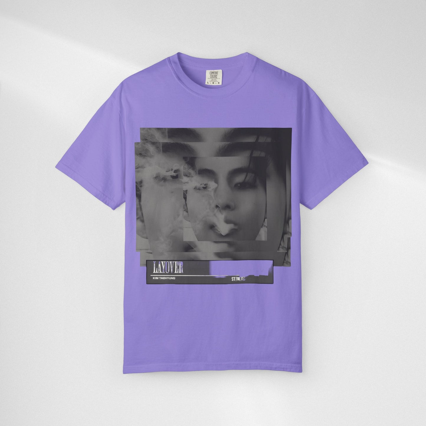 V Graphic Tee — Noir Glitch Portrait T-Shirt