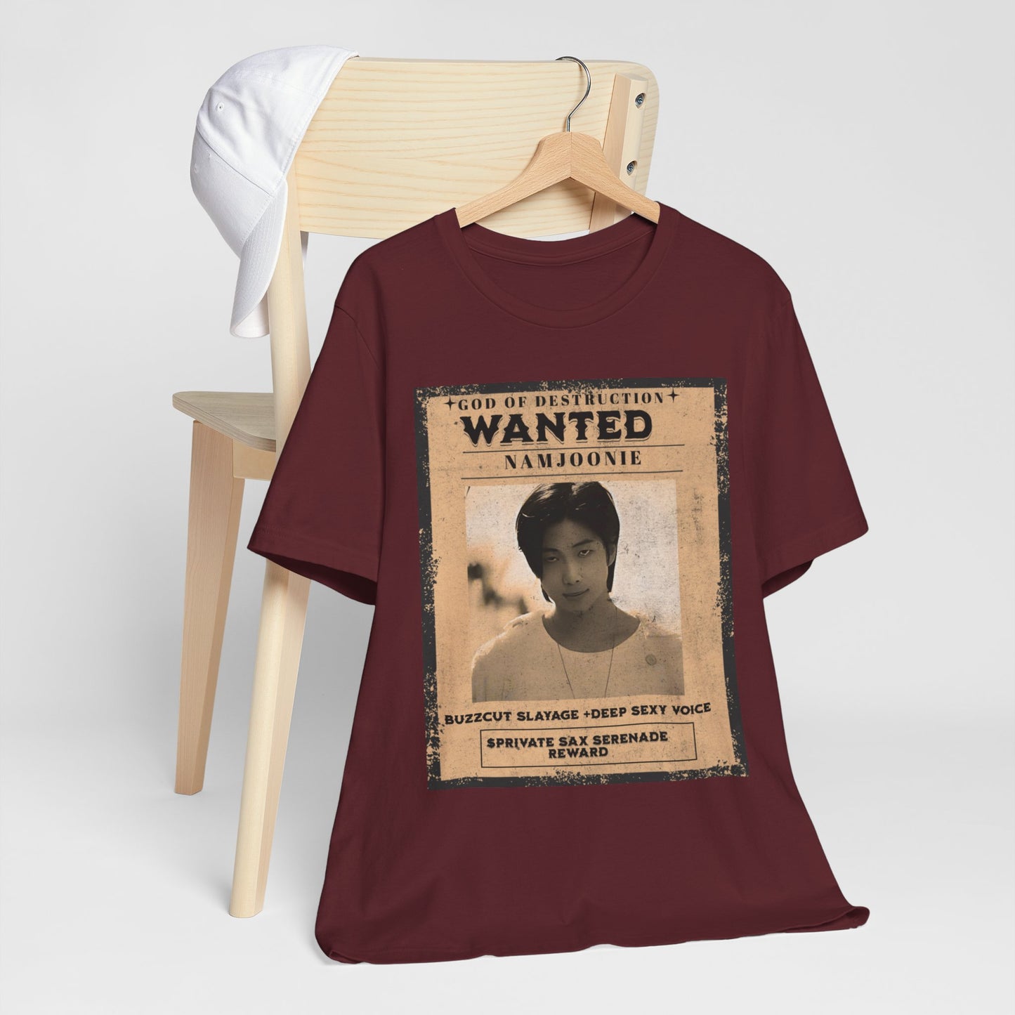 T-Shirt — Vintage 'Wanted: Namjoonie' Photo Tee (K-Pop Fan Poster Style)