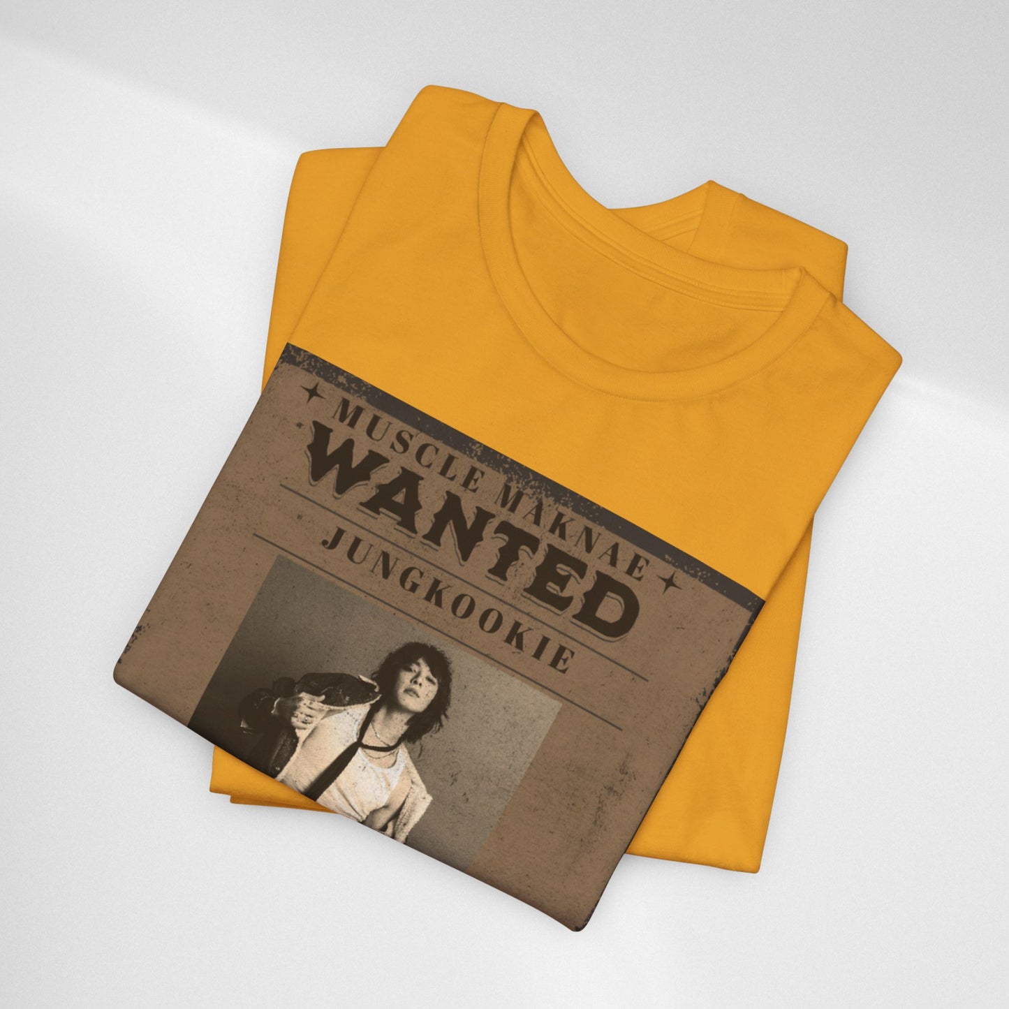 Wanted Poster Tee — 'Jungkook: Causing Global Meltdowns' Vintage K-Pop T-Shirt