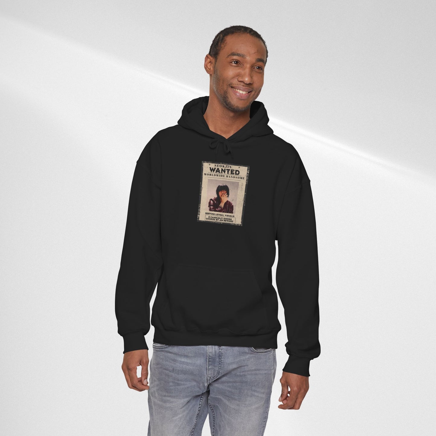 Jin Hoodie — "WANTED" Vintage Photo Poster Graphic Hoodie