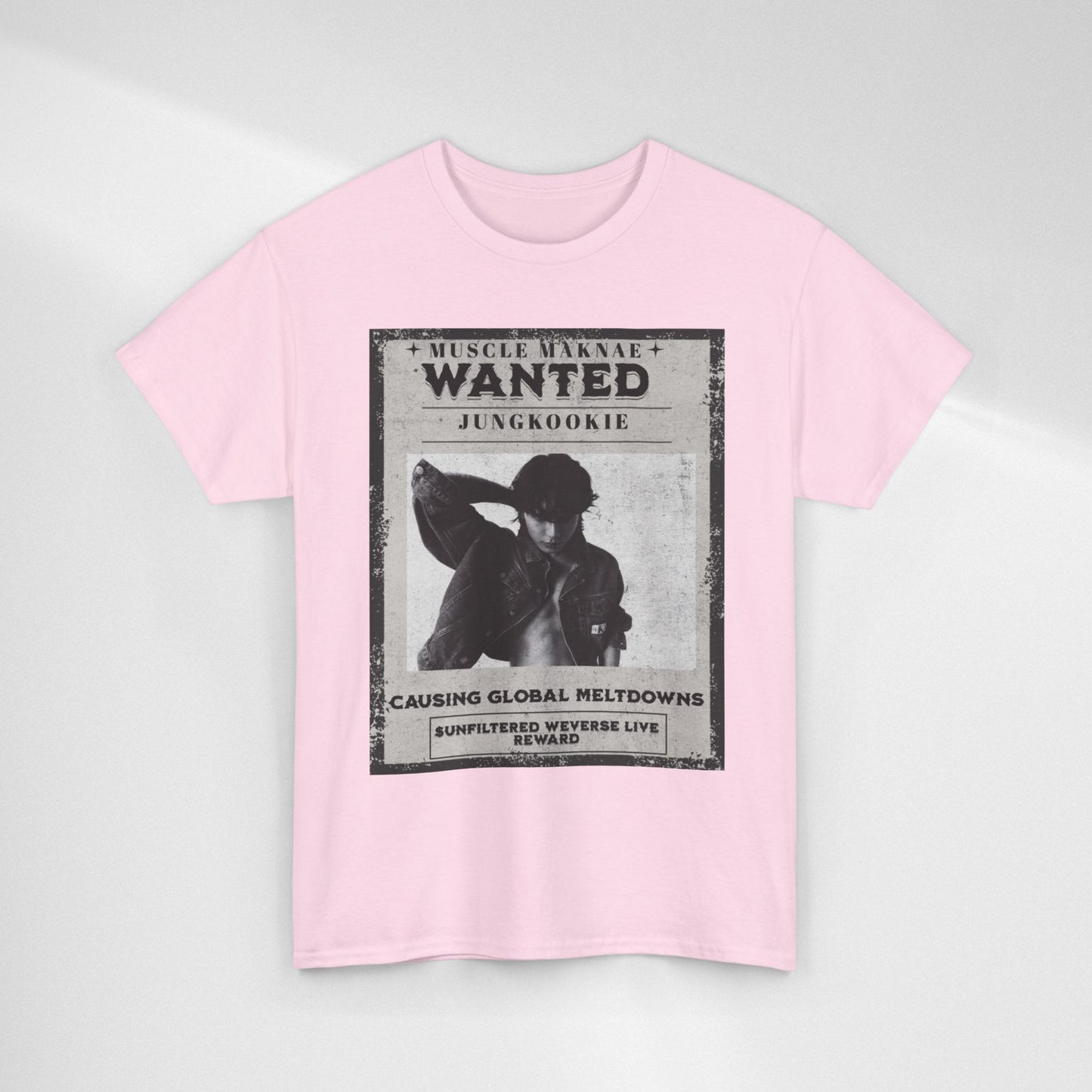 Wanted Poster T-Shirt — "Jungkookie" Vintage K-Pop Graphic Tee