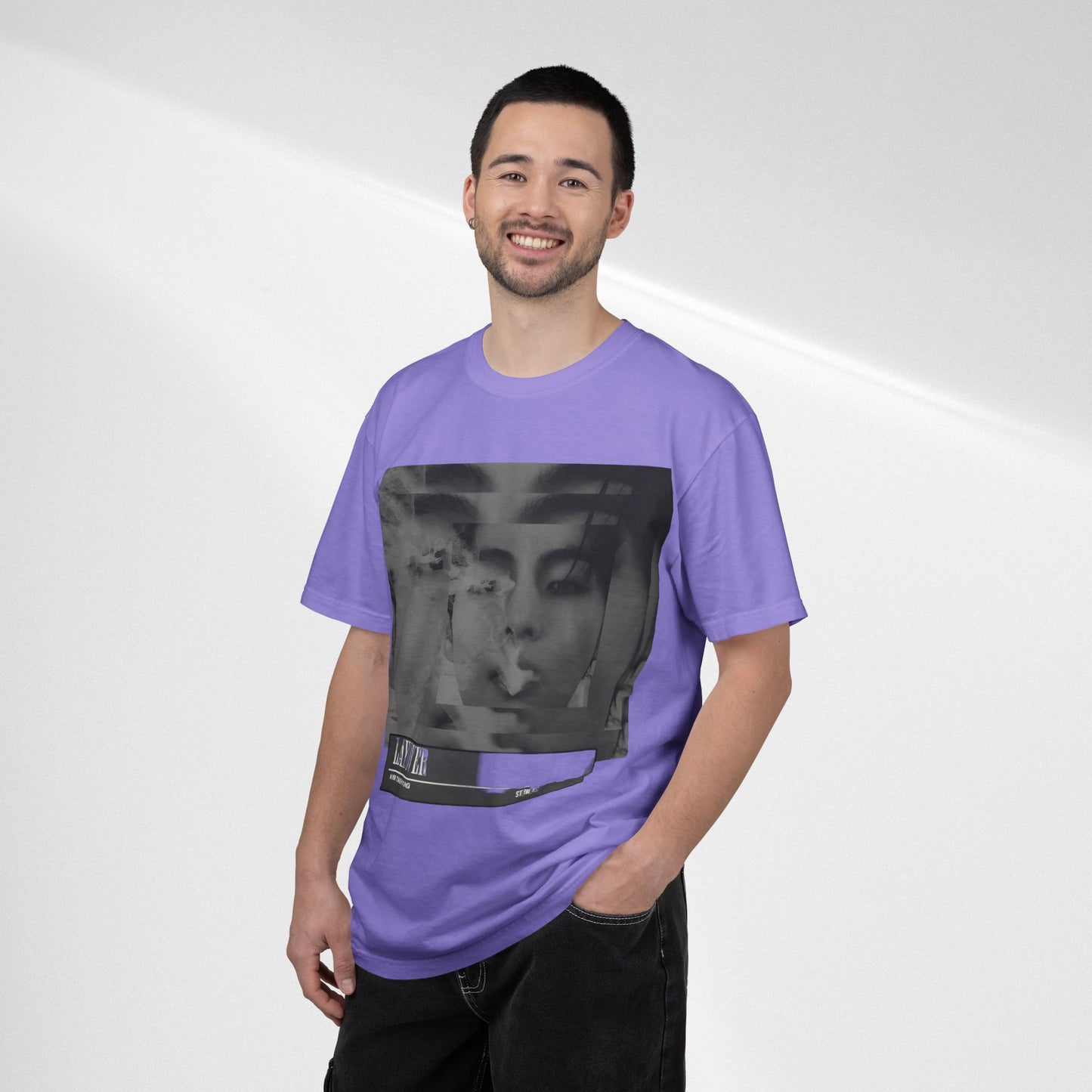 V Graphic Tee — Noir Glitch Portrait T-Shirt