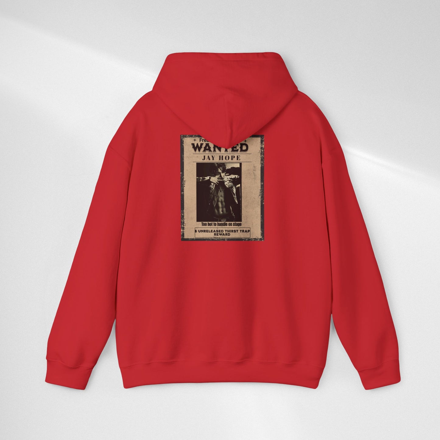 Hoodie - Vintage JHOPE 'WANTED' Poster Graphic Hooded Sweatshirt