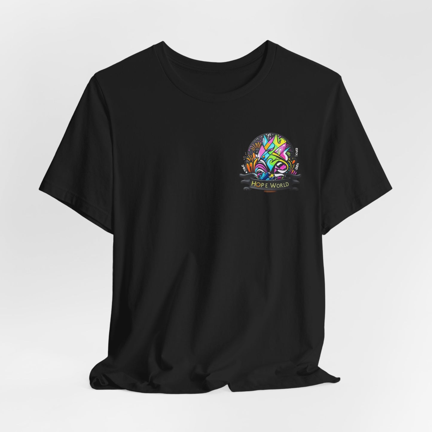 Hope World Graphic Tee — Colorful Graffiti BTS-Inspired Shirt