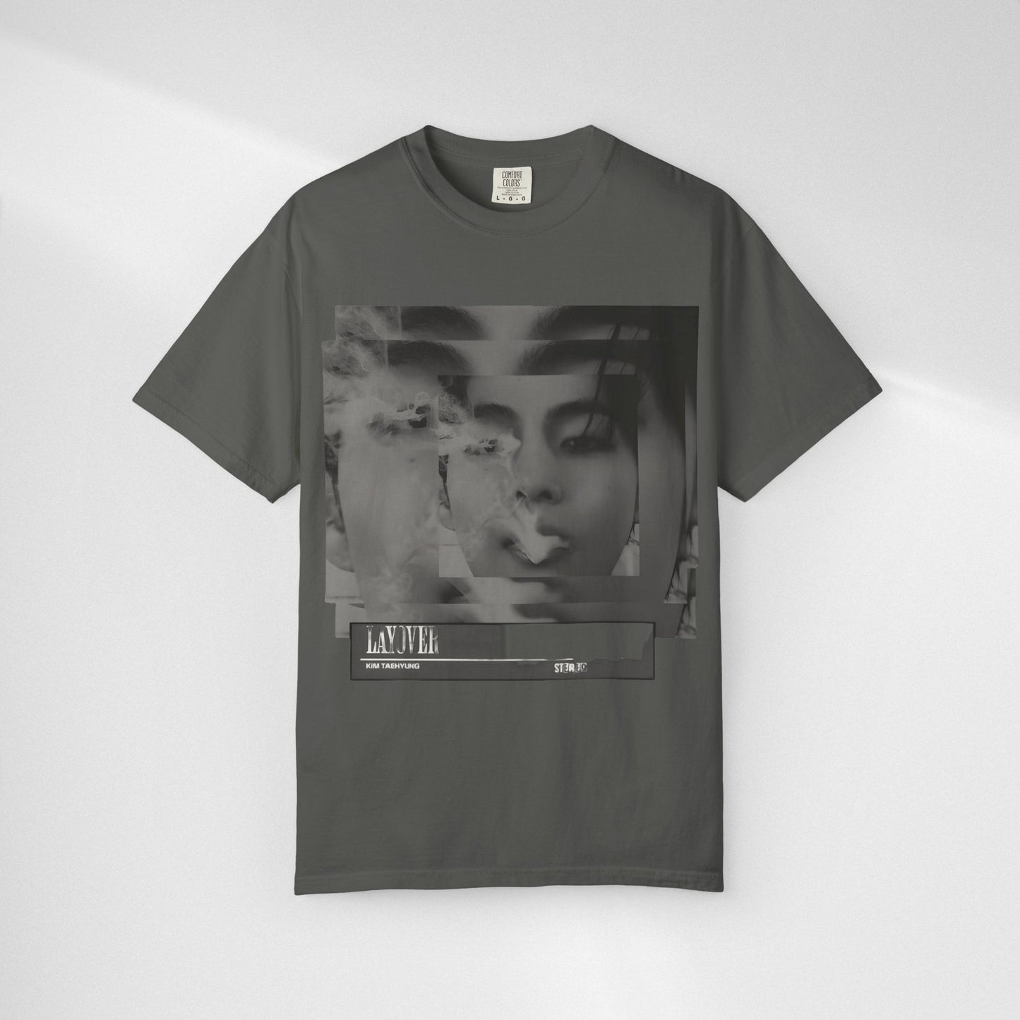 V Graphic Tee — Noir Glitch Portrait T-Shirt