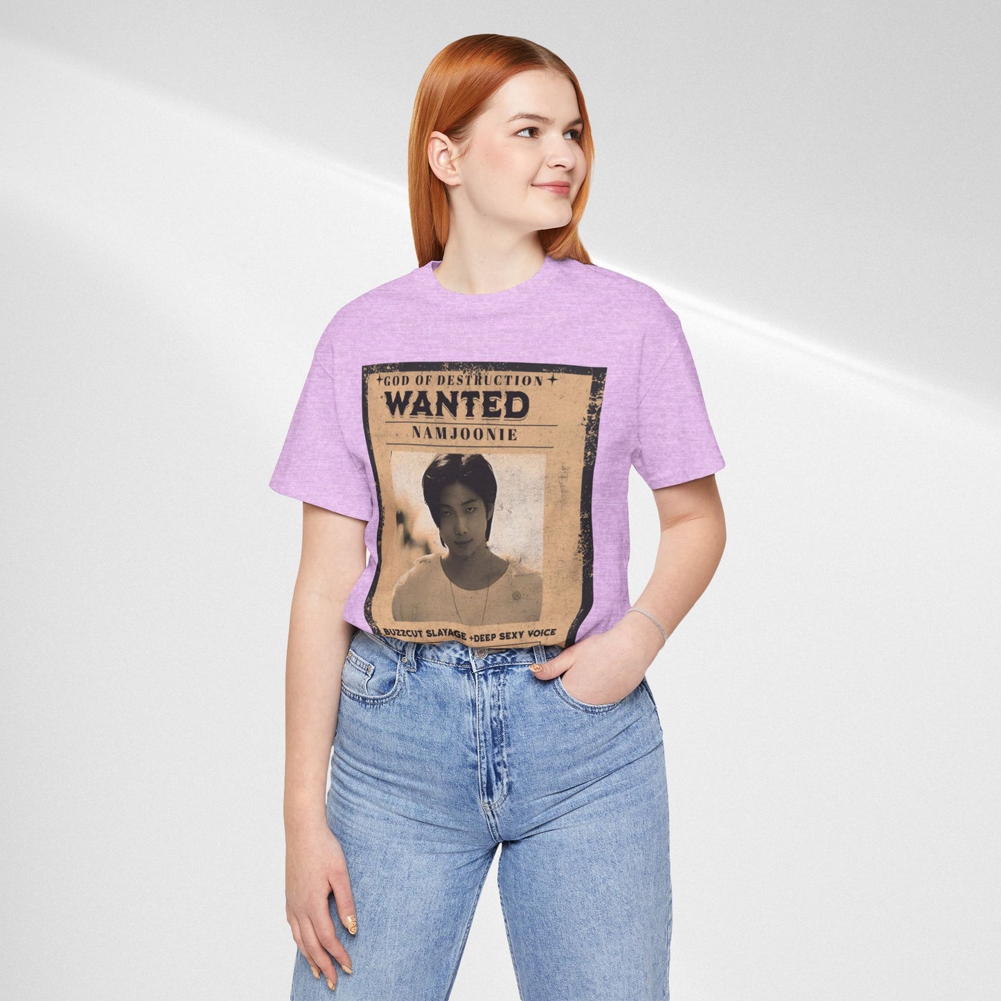 T-Shirt — Vintage 'Wanted: Namjoonie' Photo Tee (K-Pop Fan Poster Style)