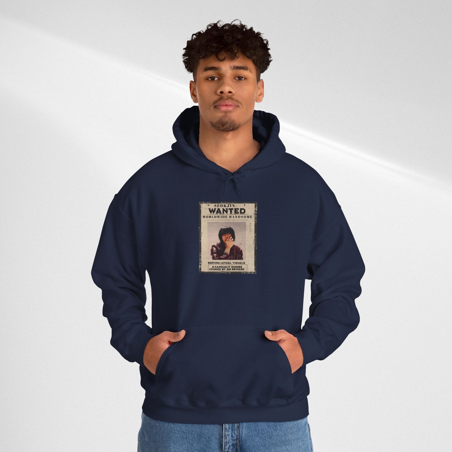 Jin Hoodie — "WANTED" Vintage Photo Poster Graphic Hoodie