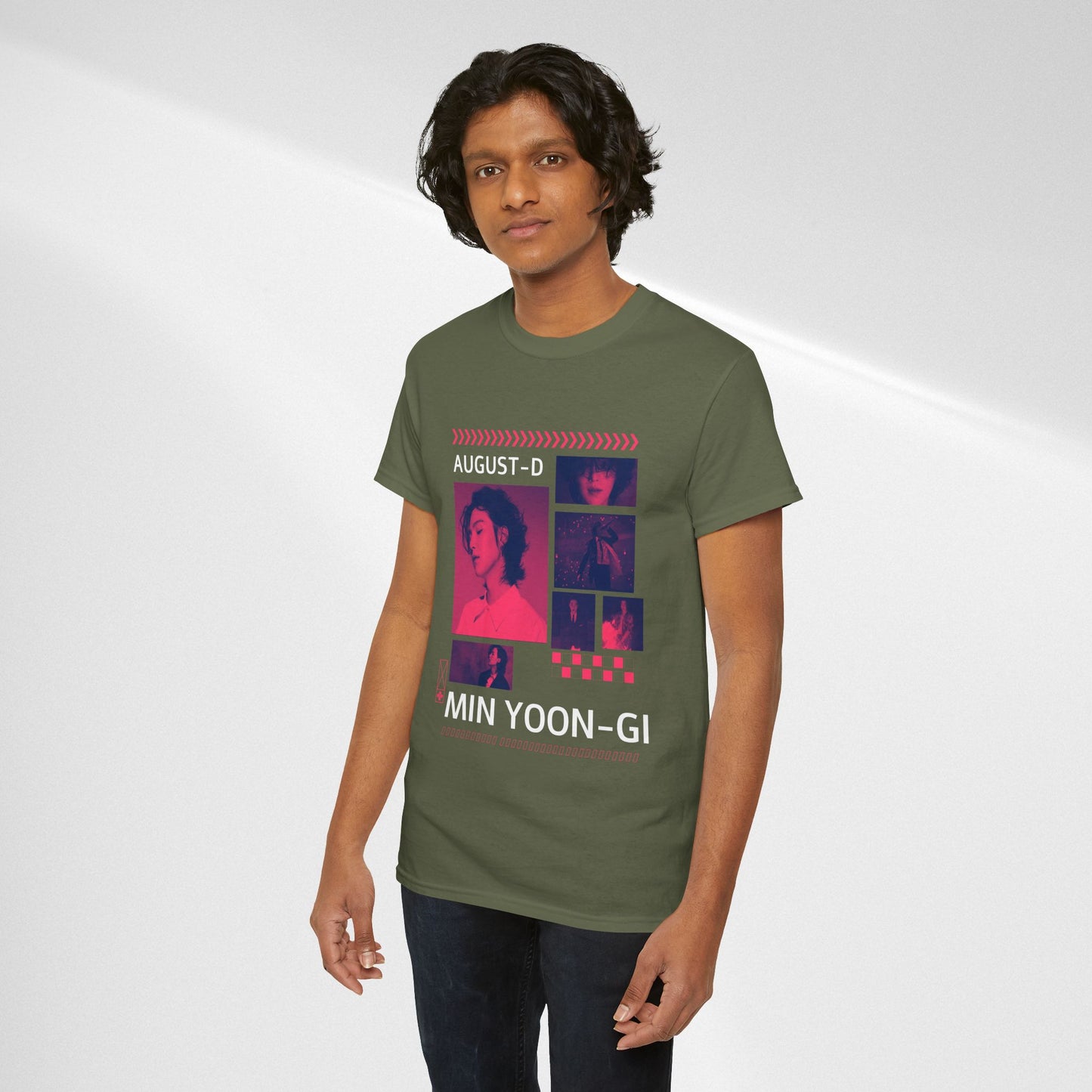Min Yoon-Gi Photo Grid Tee — K‑Pop BTS August‑D Fan Shirt