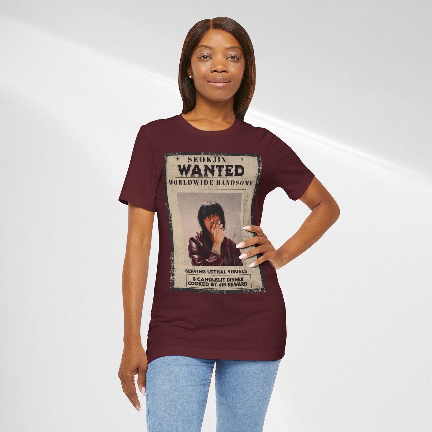 T-Shirt — 'Seokjin Wanted: Worldwide Handsome' Vintage Poster Tee