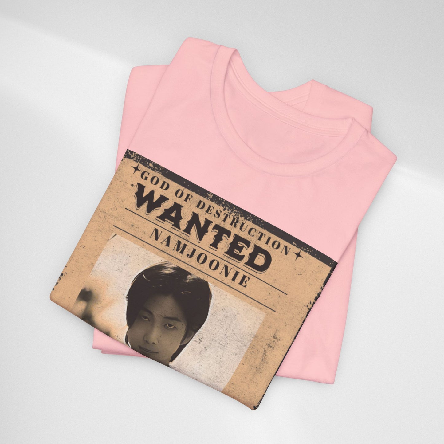 T-Shirt — Vintage 'Wanted: Namjoonie' Photo Tee (K-Pop Fan Poster Style)