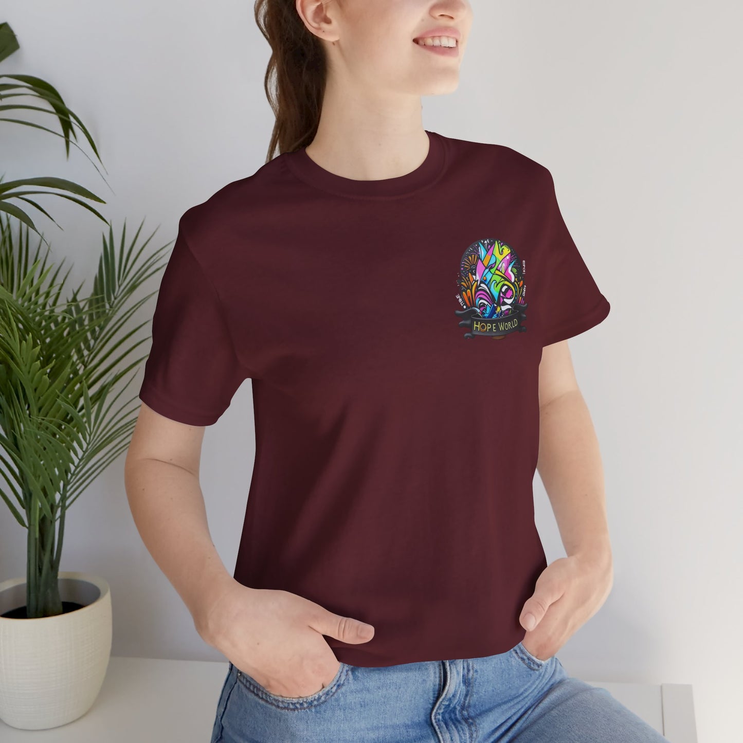 Hope World Graphic Tee — Colorful Graffiti BTS-Inspired Shirt