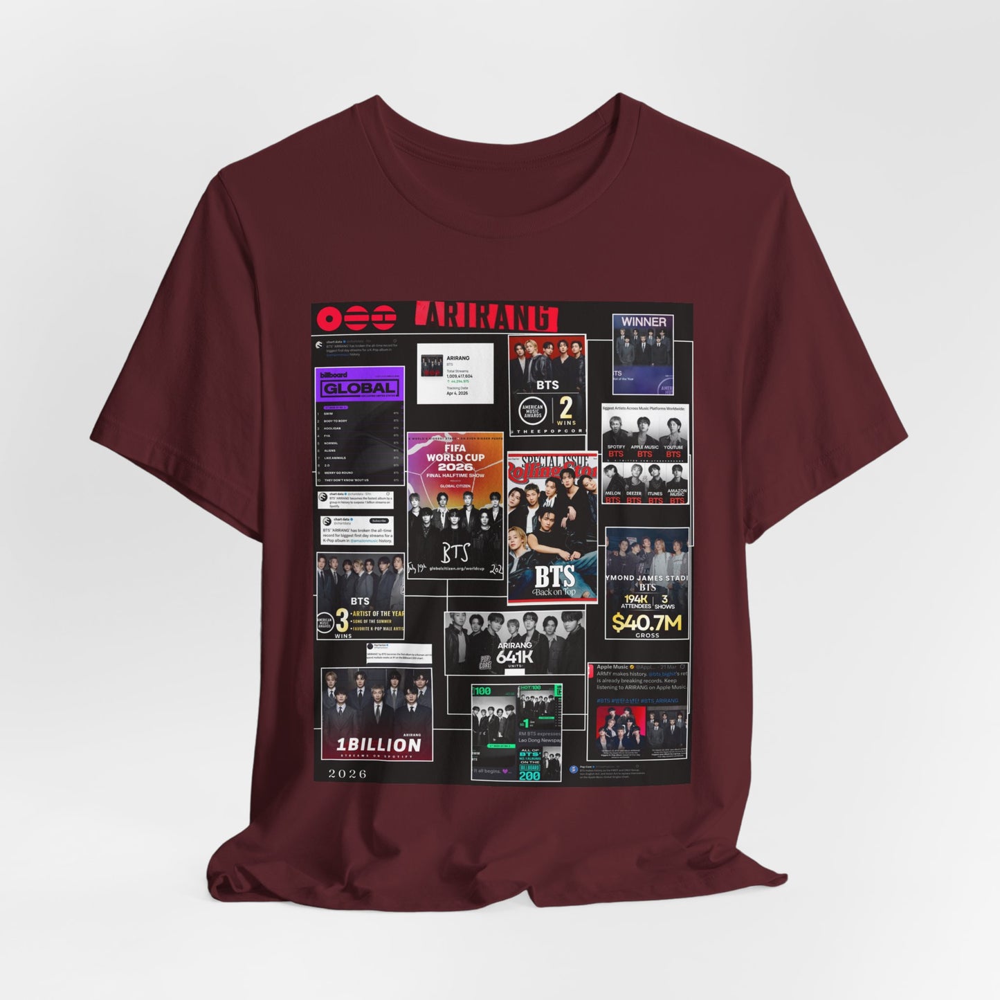BTS  ARIRANG Collage Graphic Tee — K‑Pop Fan Tribute Shirt