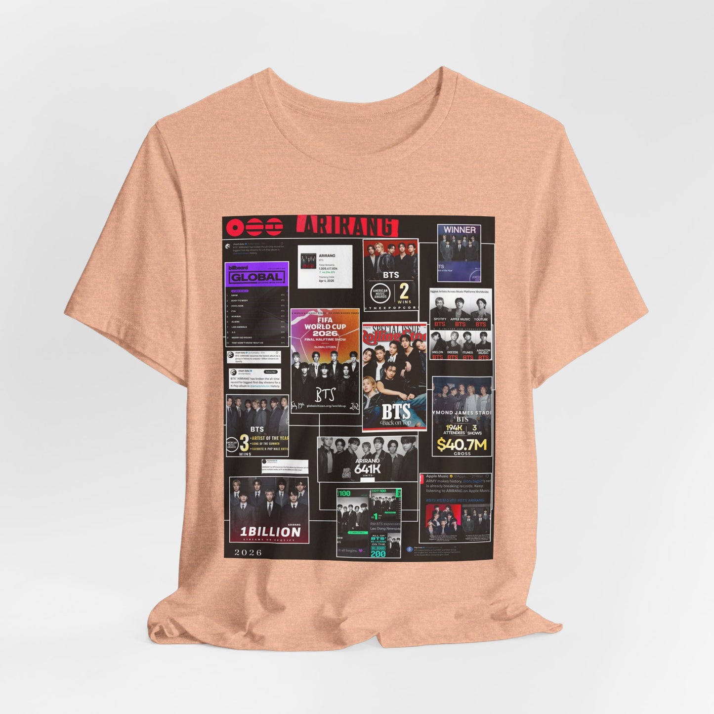 BTS  ARIRANG Collage Graphic Tee — K‑Pop Fan Tribute Shirt