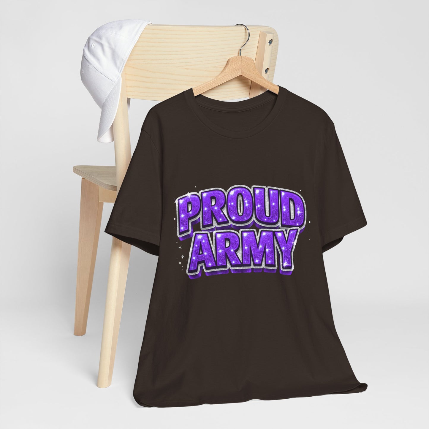Proud Army T-Shirt — Bold Purple BTS Support Tee