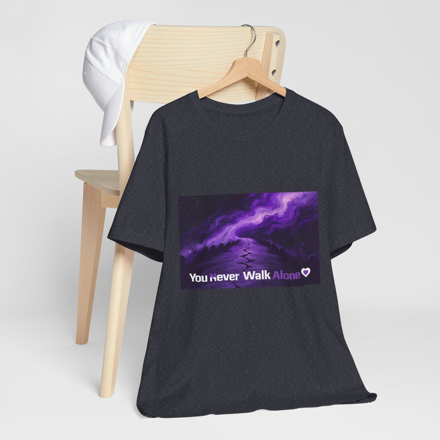 You Never Walk Alone Tee — Purple Night Stairway Graphic T‑Shirt