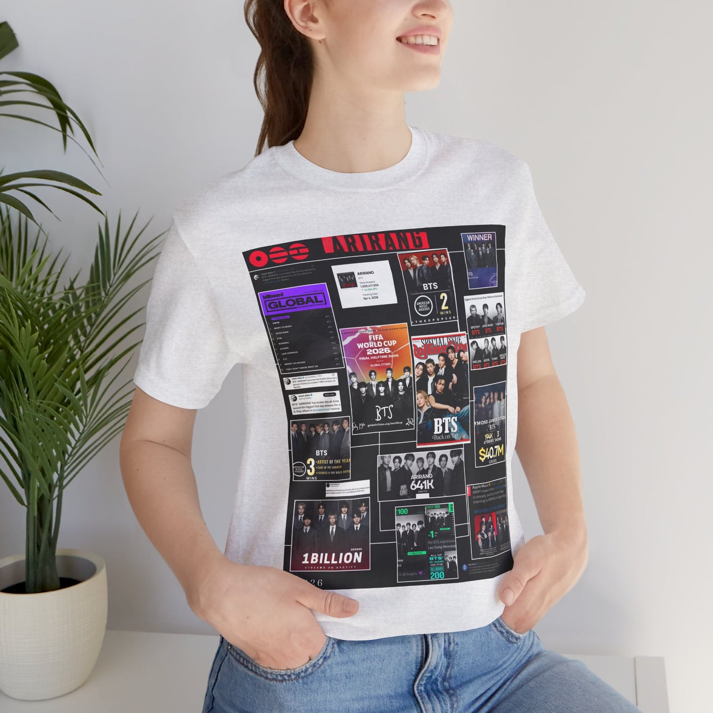 BTS  ARIRANG Collage Graphic Tee — K‑Pop Fan Tribute Shirt