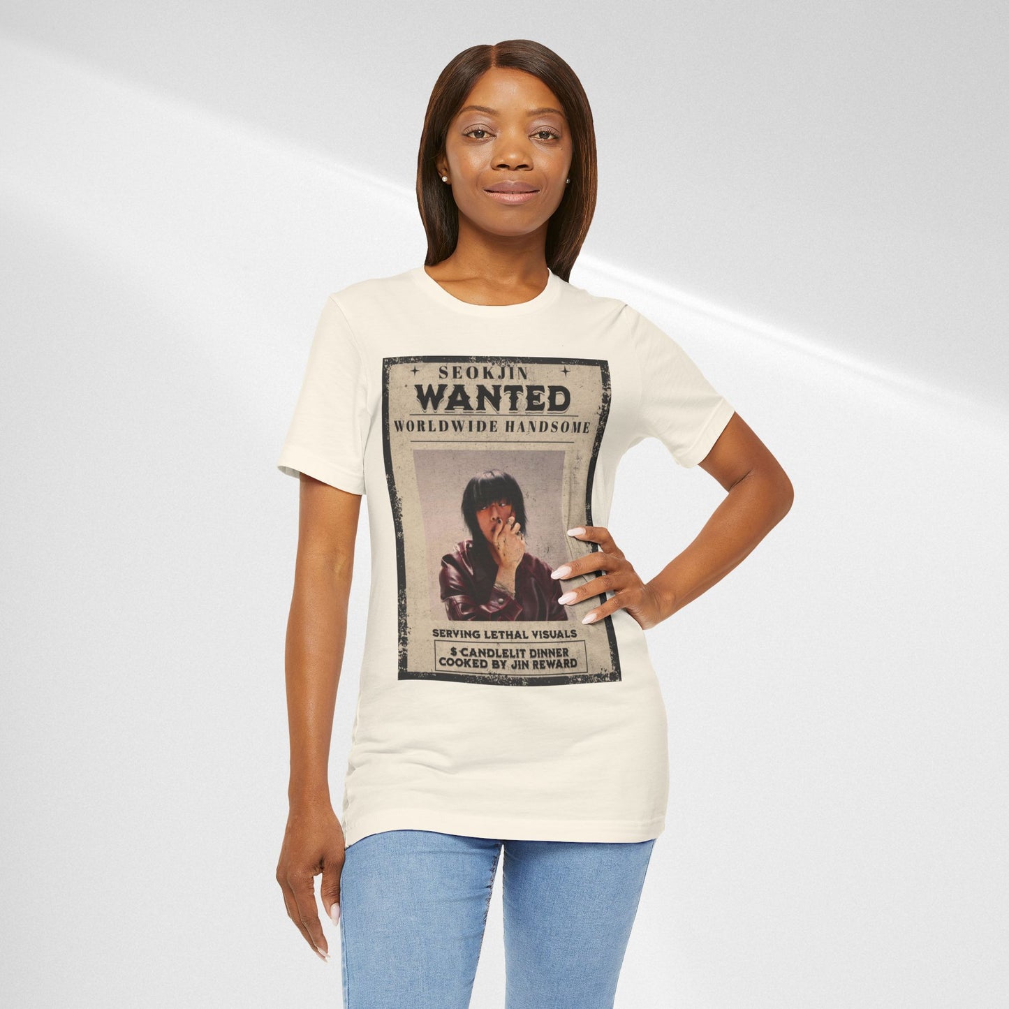 T-Shirt — 'Seokjin Wanted: Worldwide Handsome' Vintage Poster Tee