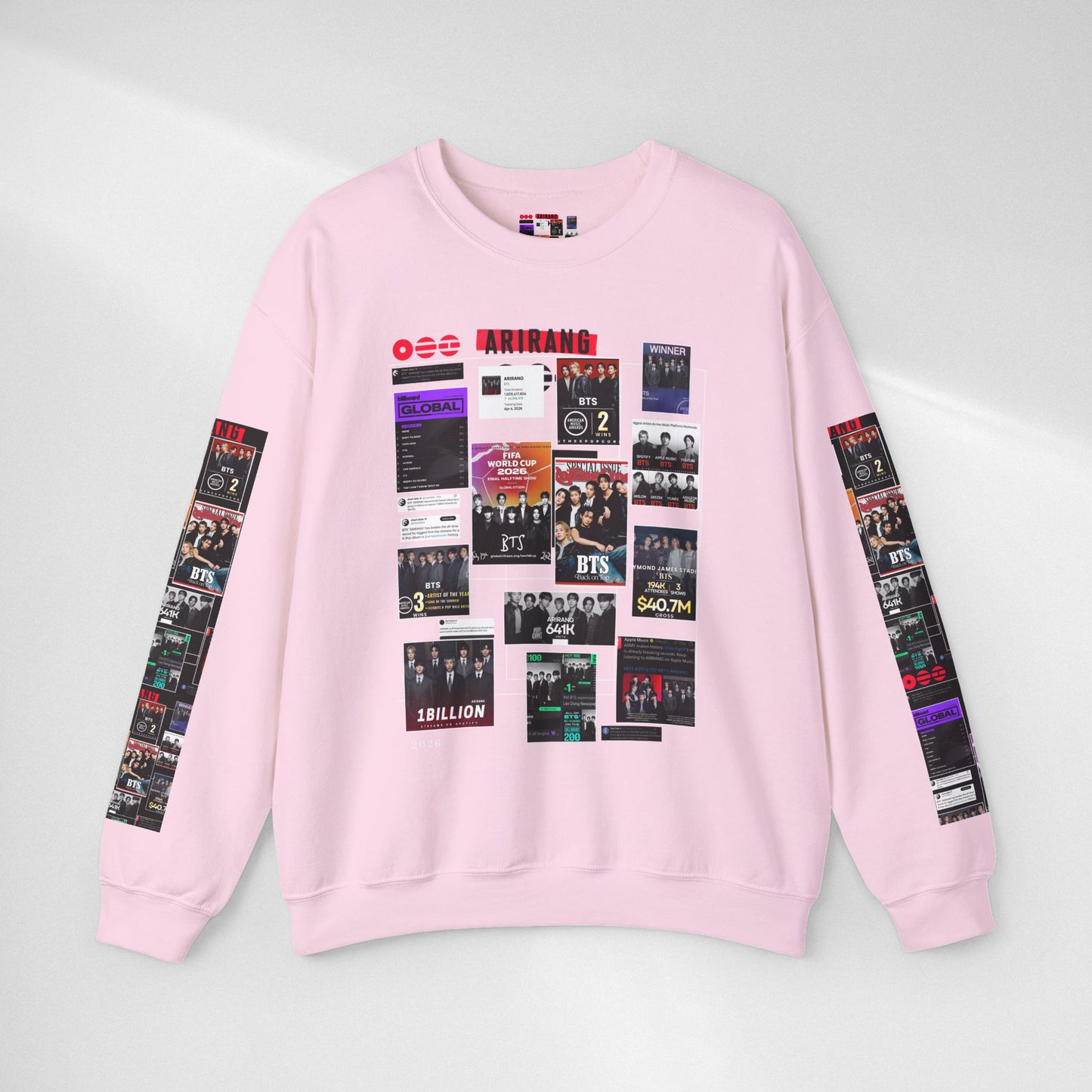 Crewneck Sweatshirt — BTS ARIRANG Collage Graphic Crewneck (Album Posters & Tour Art)