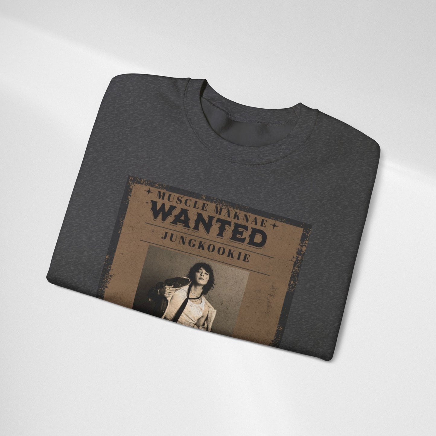 Crewneck Sweatshirt — Vintage JK'Wanted' Poster Graphic