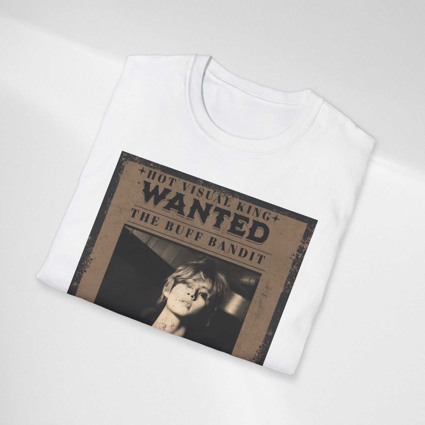Wanted V Poster Graphic T-Shirt — "The Ruff Bandit" Vintage Western Mugshot Tee