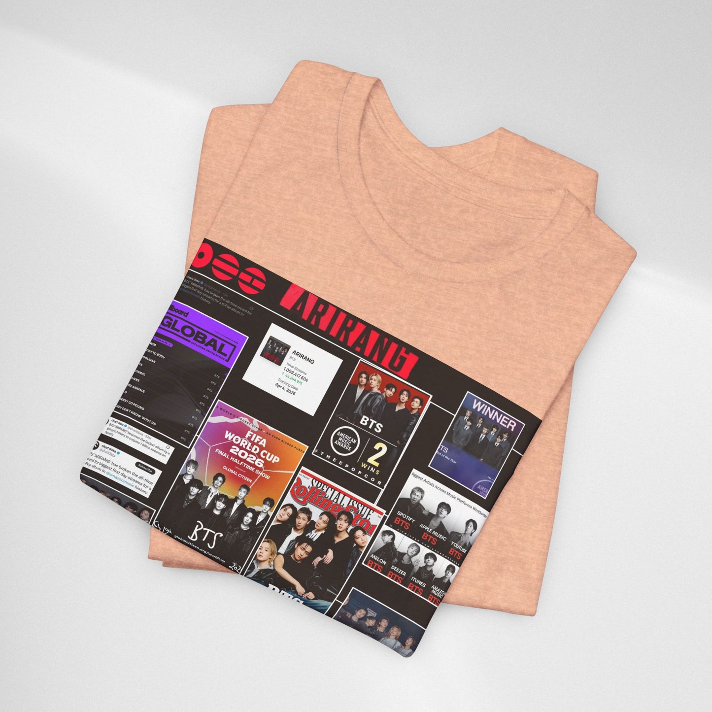 BTS  ARIRANG Collage Graphic Tee — K‑Pop Fan Tribute Shirt