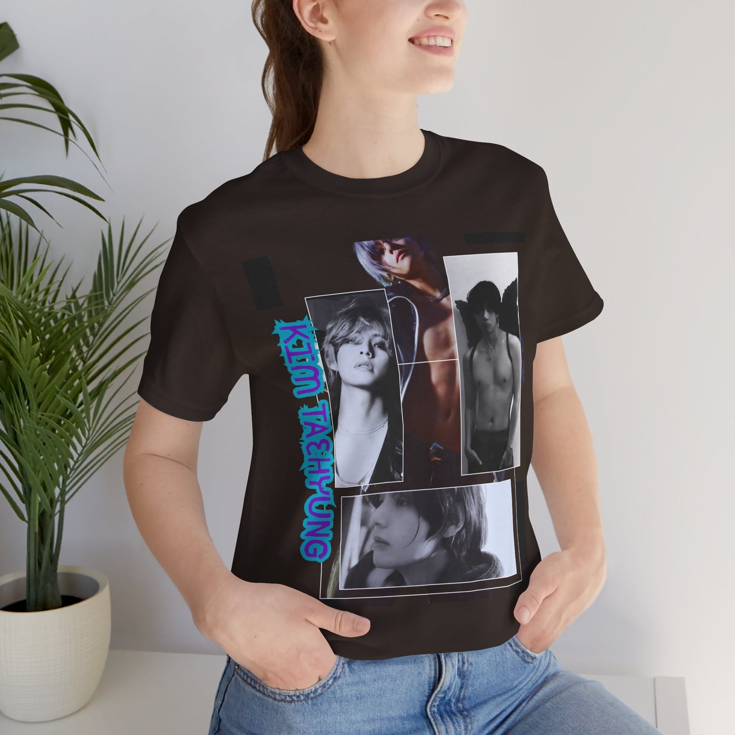 TAE Photo Collage Graphic Tee — Retro Black & White Portraits