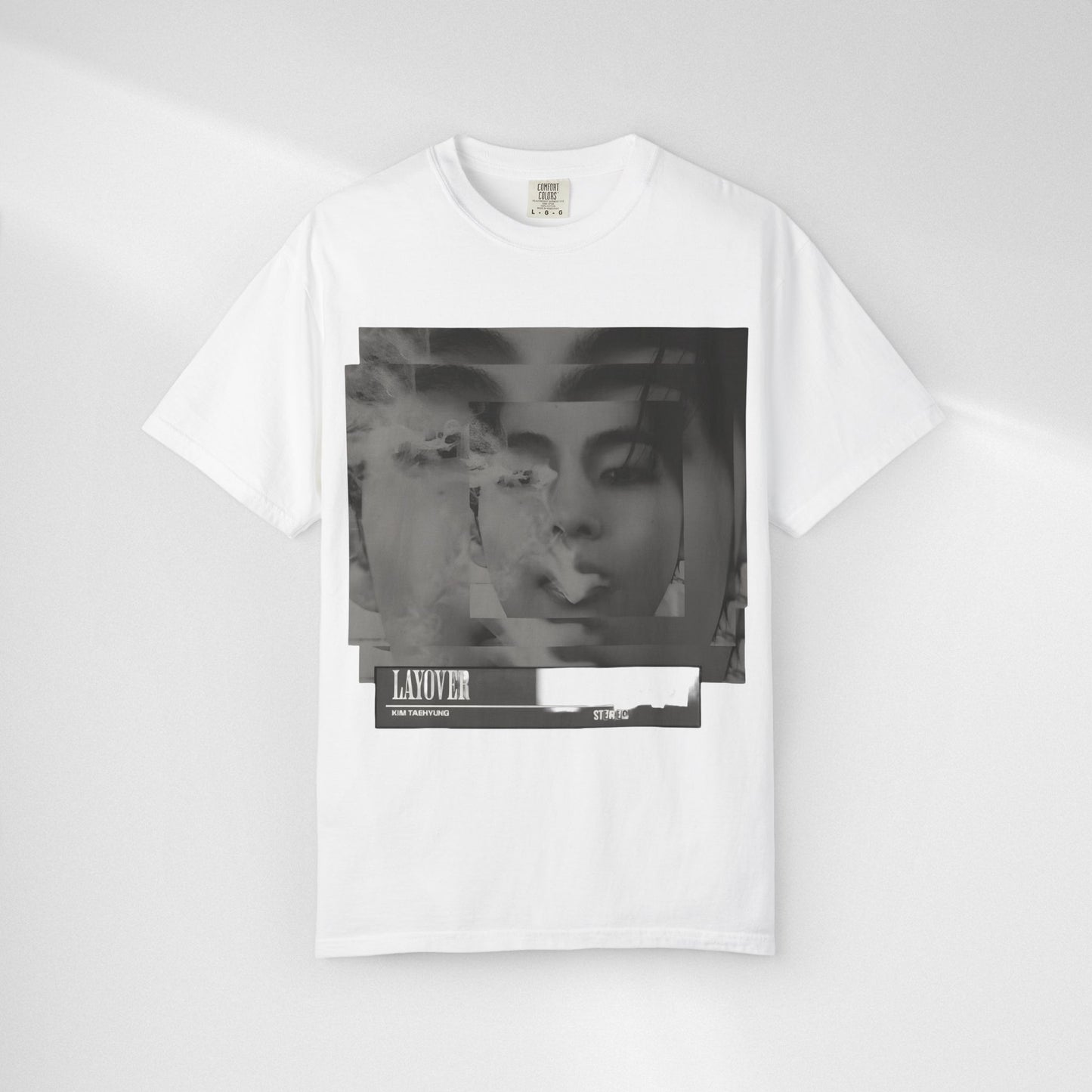 V Graphic Tee — Noir Glitch Portrait T-Shirt