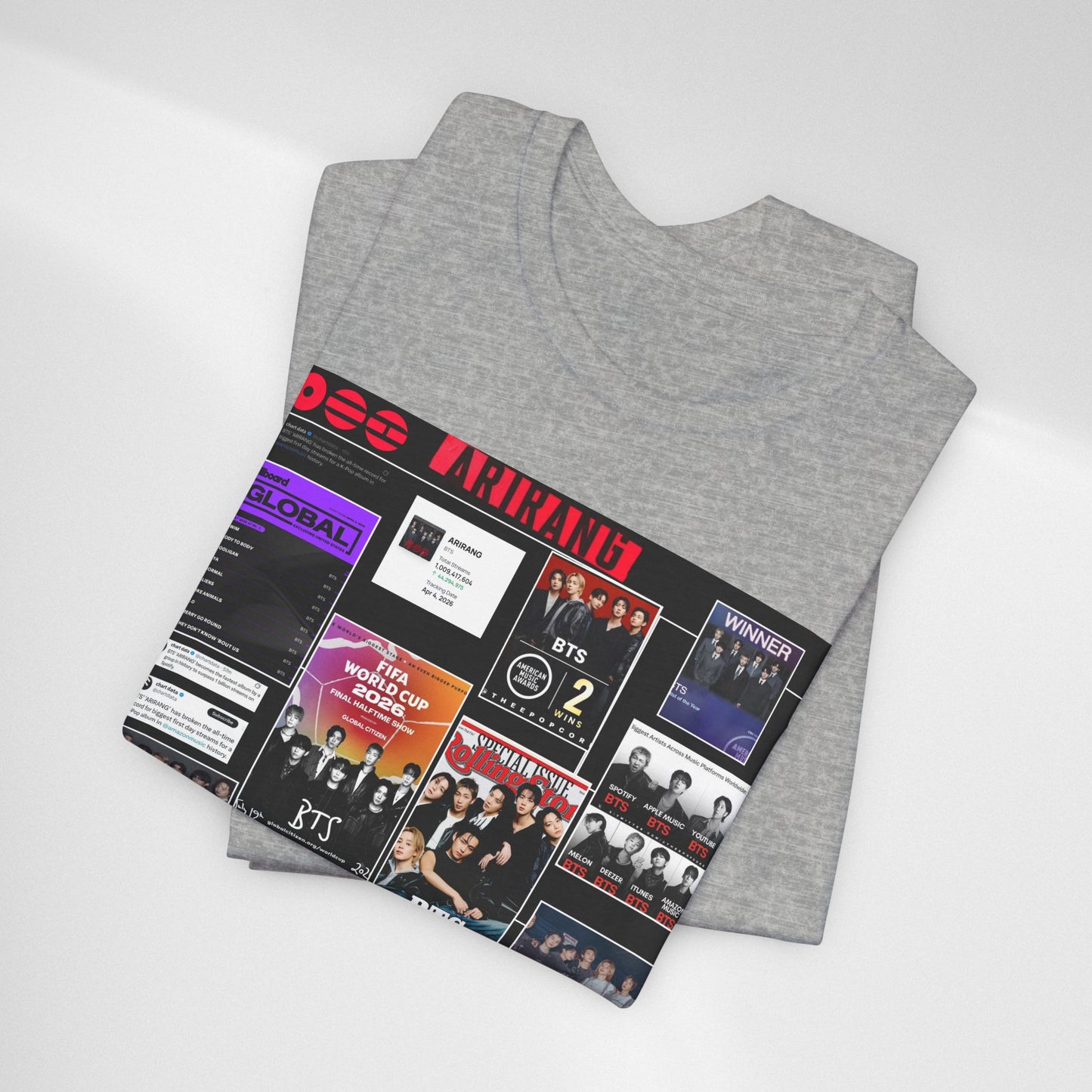 BTS  ARIRANG Collage Graphic Tee — K‑Pop Fan Tribute Shirt