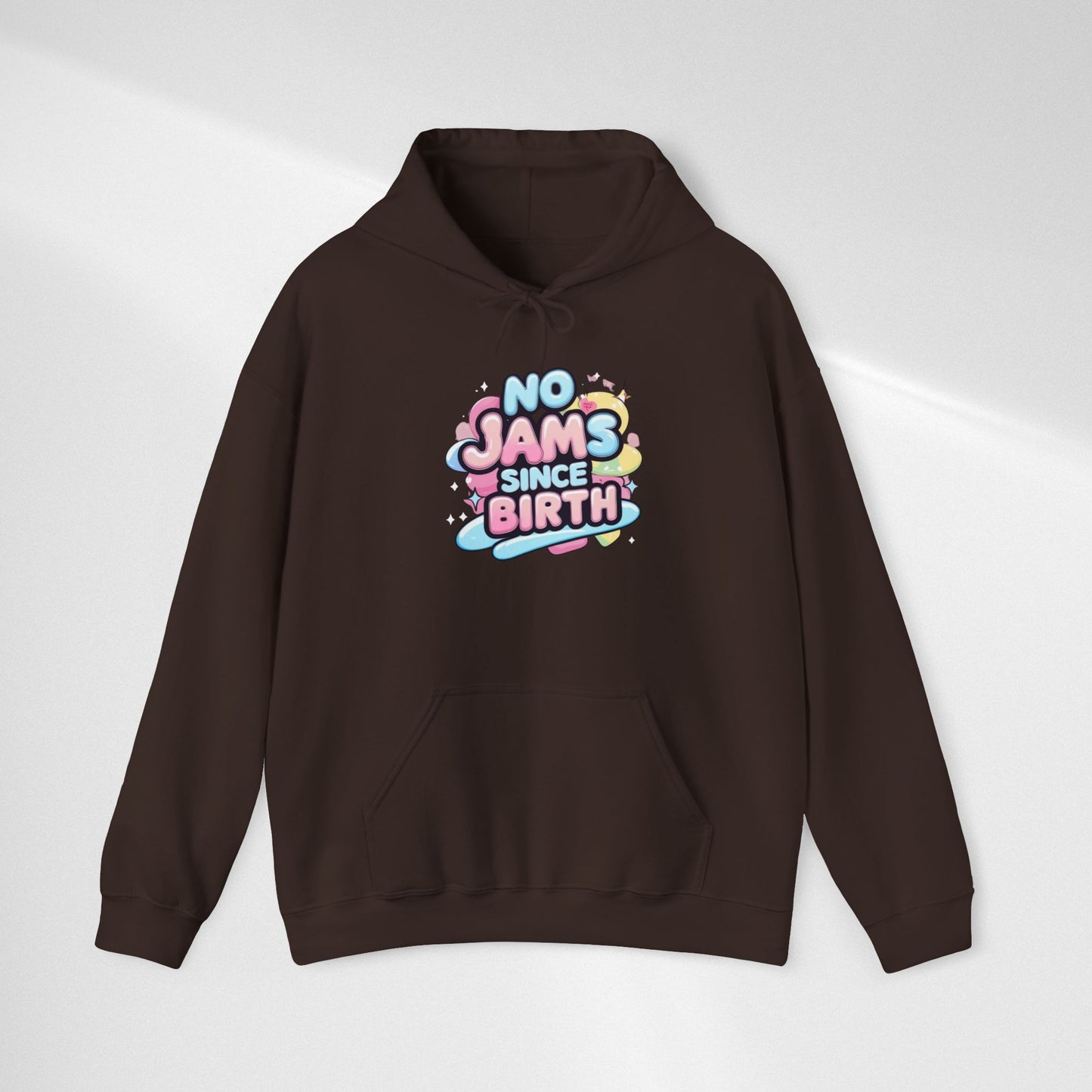 Hoodie — "No Jams Since Birth" Cute Kawaii Graphic Pullover