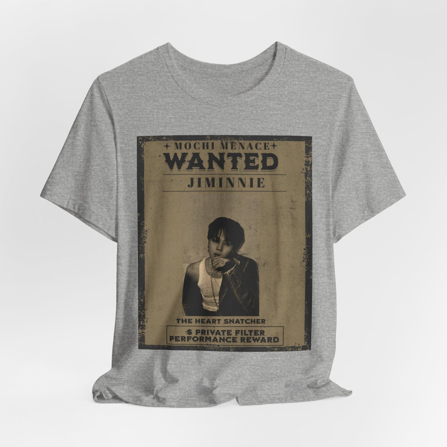 JIMIN Wanted Poster Graphic Tee — 'Mischief Menace' Vintage Style