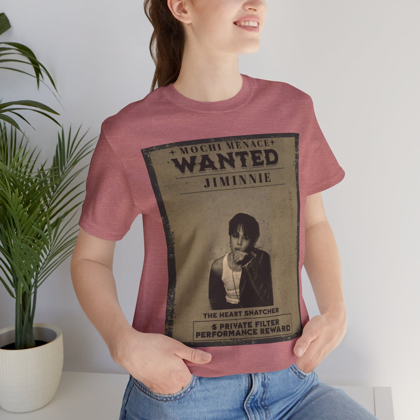 JIMIN Wanted Poster Graphic Tee — 'Mischief Menace' Vintage Style