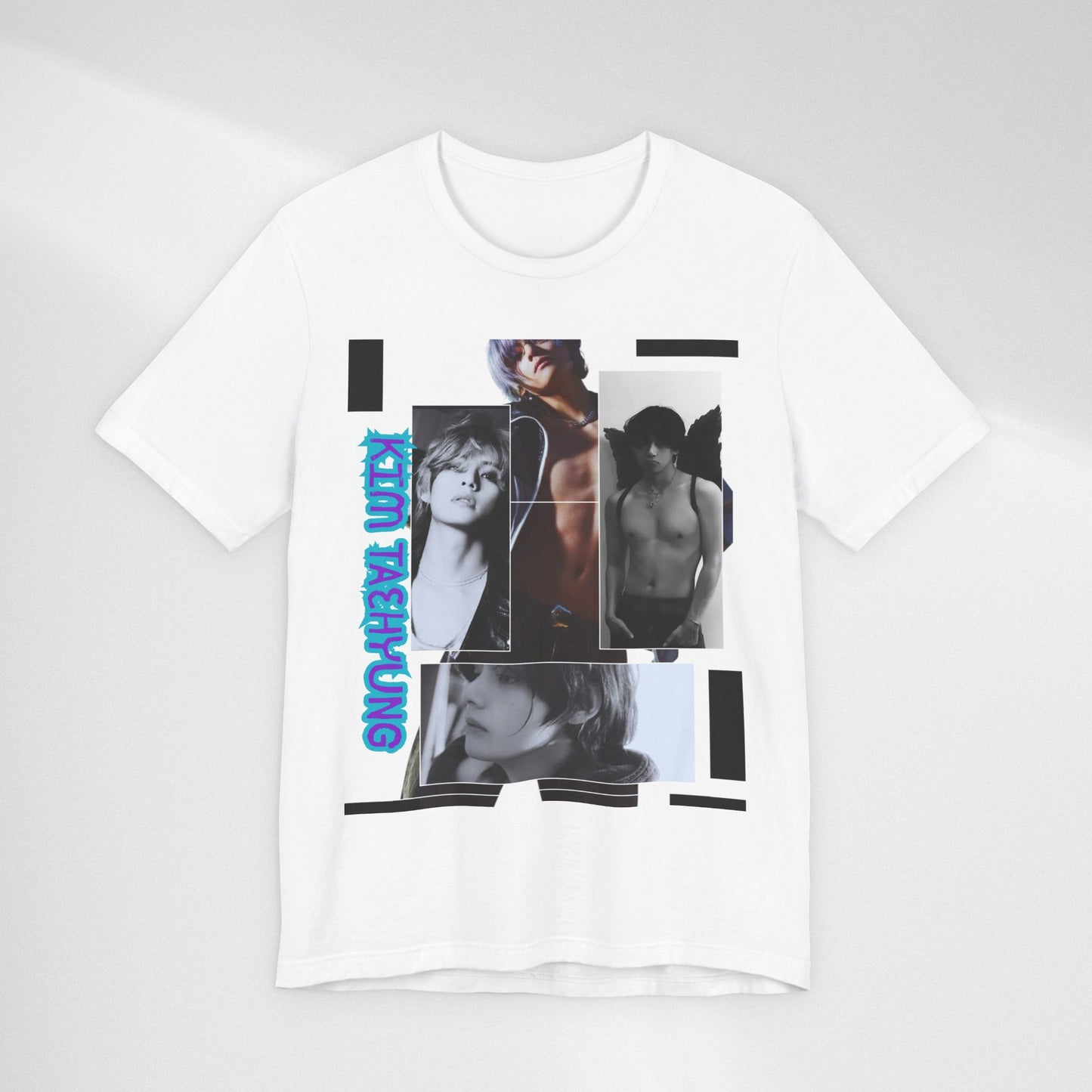 TAE Photo Collage Graphic Tee — Retro Black & White Portraits
