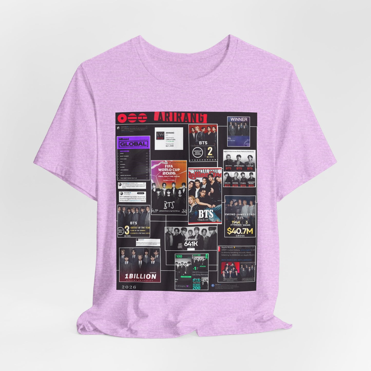 BTS  ARIRANG Collage Graphic Tee — K‑Pop Fan Tribute Shirt