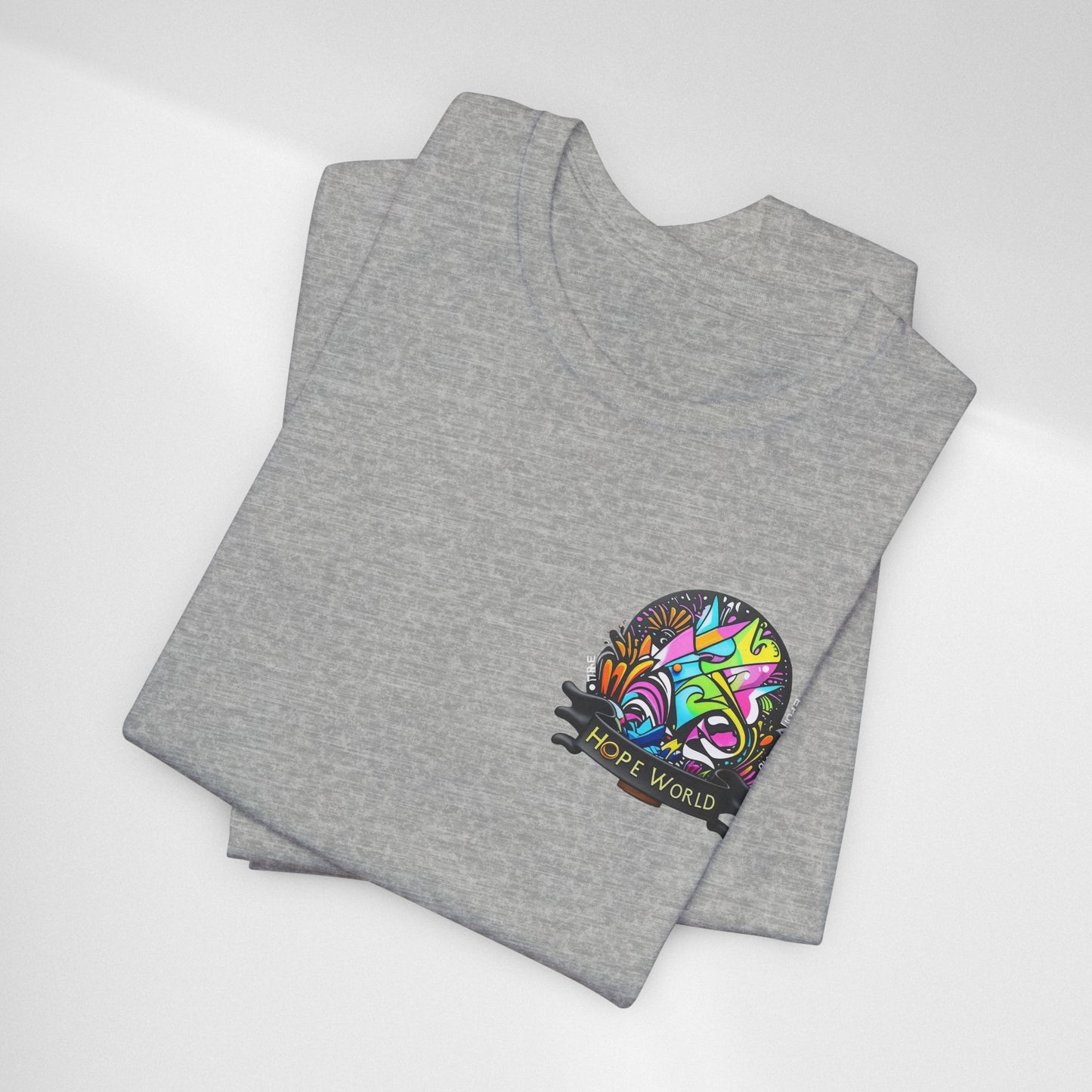 Hope World Graphic Tee — Colorful Graffiti BTS-Inspired Shirt