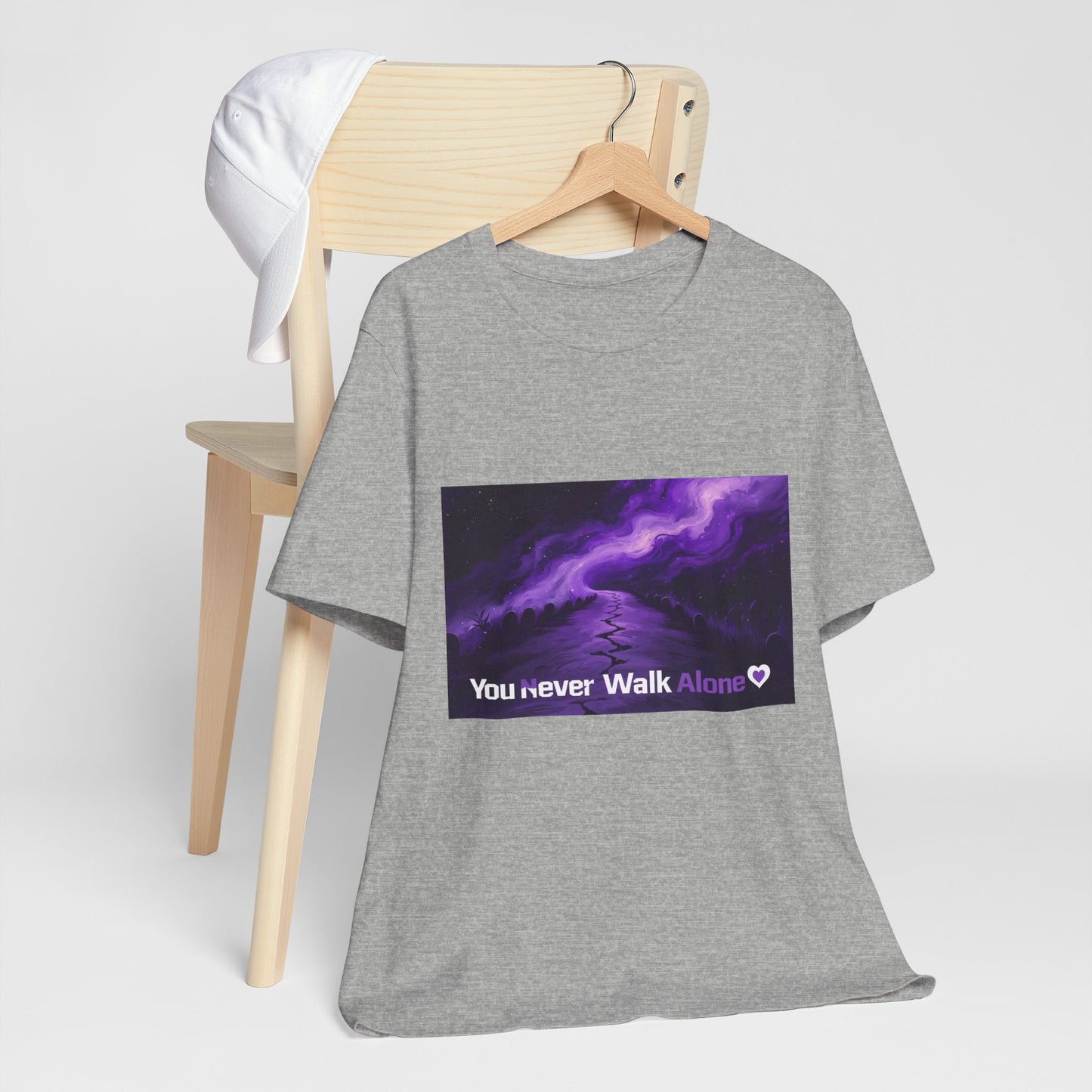 You Never Walk Alone Tee — Purple Night Stairway Graphic T‑Shirt