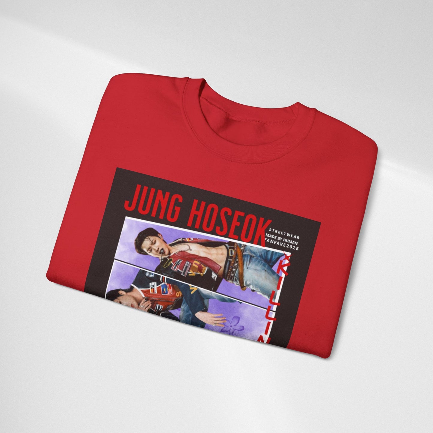 Photo Collage Crewneck Sweatshirt — 'JUNG HOSEOK' Graphic Pullover