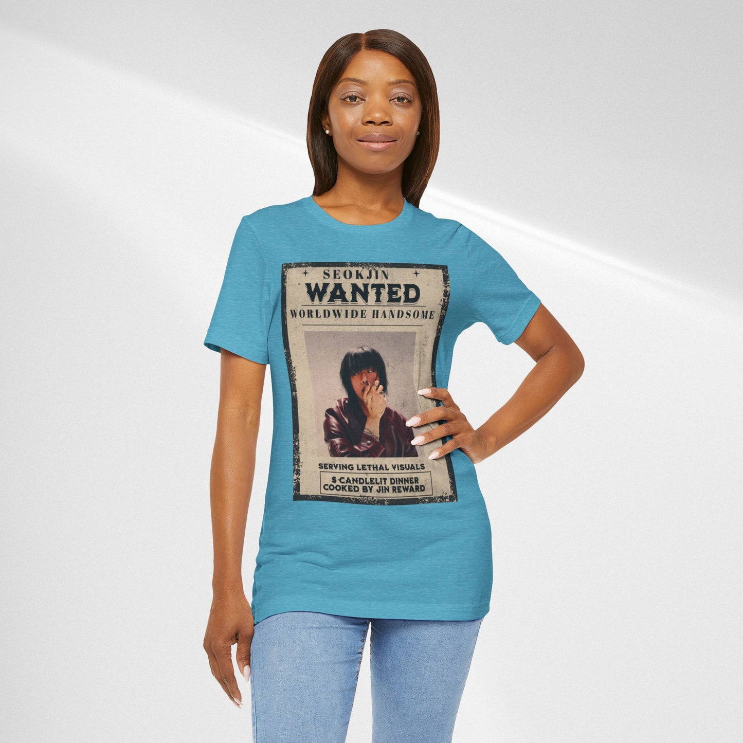 T-Shirt — 'Seokjin Wanted: Worldwide Handsome' Vintage Poster Tee