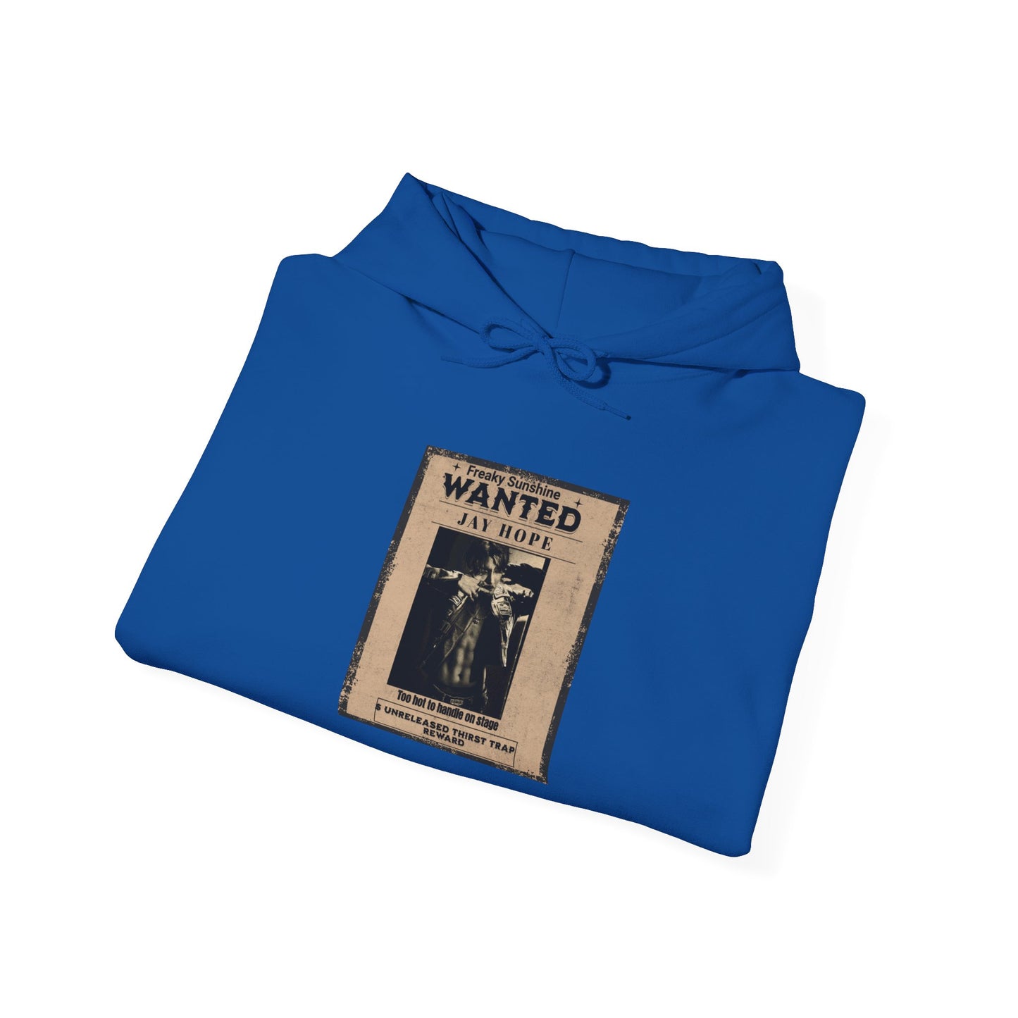 Hoodie - Vintage JHOPE 'WANTED' Poster Graphic Hooded Sweatshirt