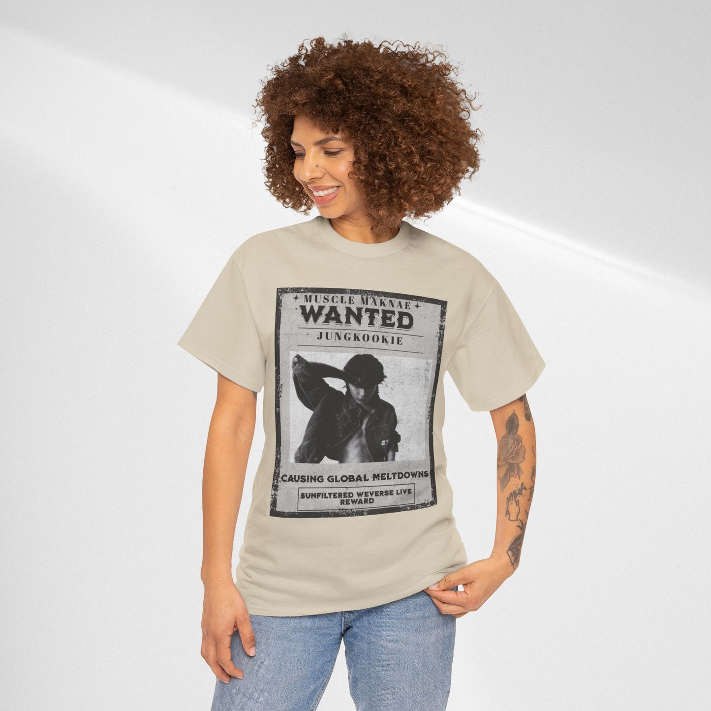 Wanted Poster T-Shirt — "Jungkookie" Vintage K-Pop Graphic Tee